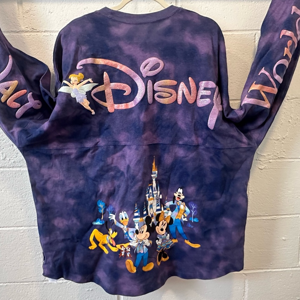 Disney Purple Tie-Dye Long Sleeve Shirt 50th Anniversary xxl 2xl  Spirit Jersey